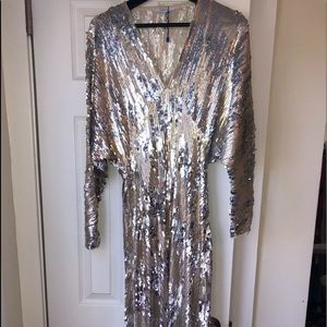 Zara Silver Sequin Dress